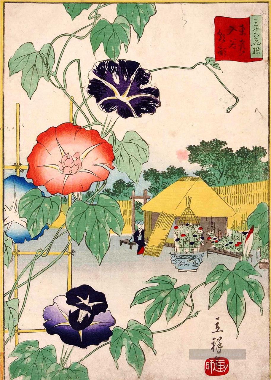 Morgenglühen Utagawa Hiroshige Blumenschmuck Ölgemälde